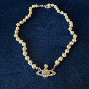 Vivienne Westwood Silver and Pearl Necklace